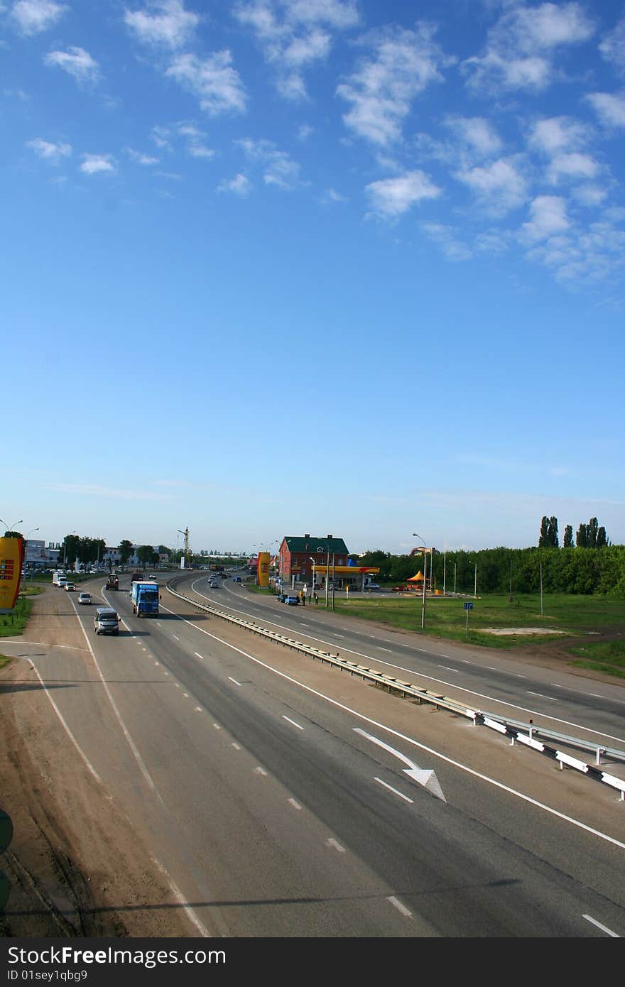 Country route at clear day. Country route at clear day