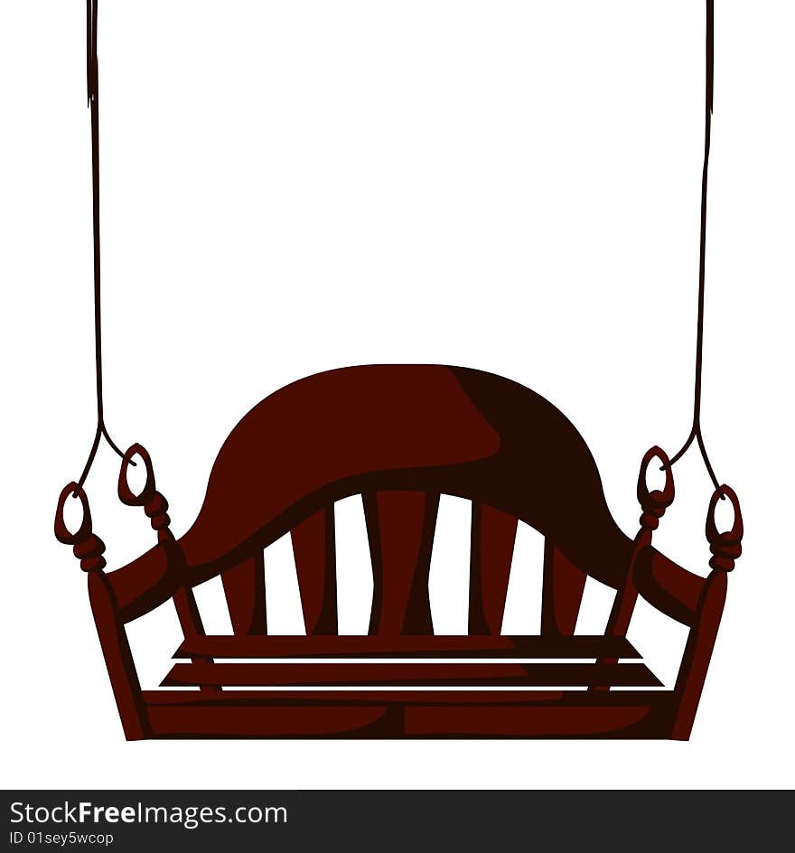 Brown rocking chair isolate on the white background