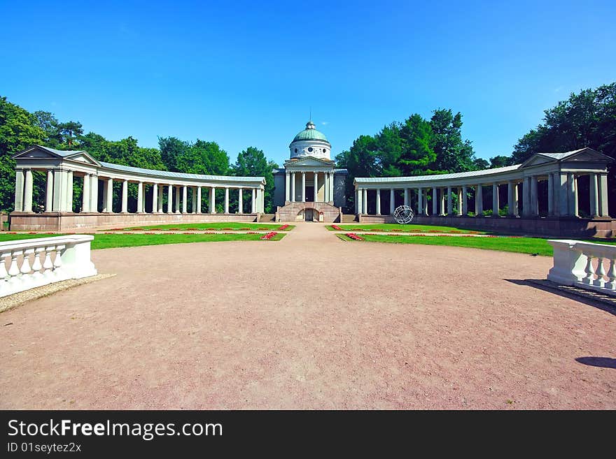 Great colonnade in one of the Moscow park