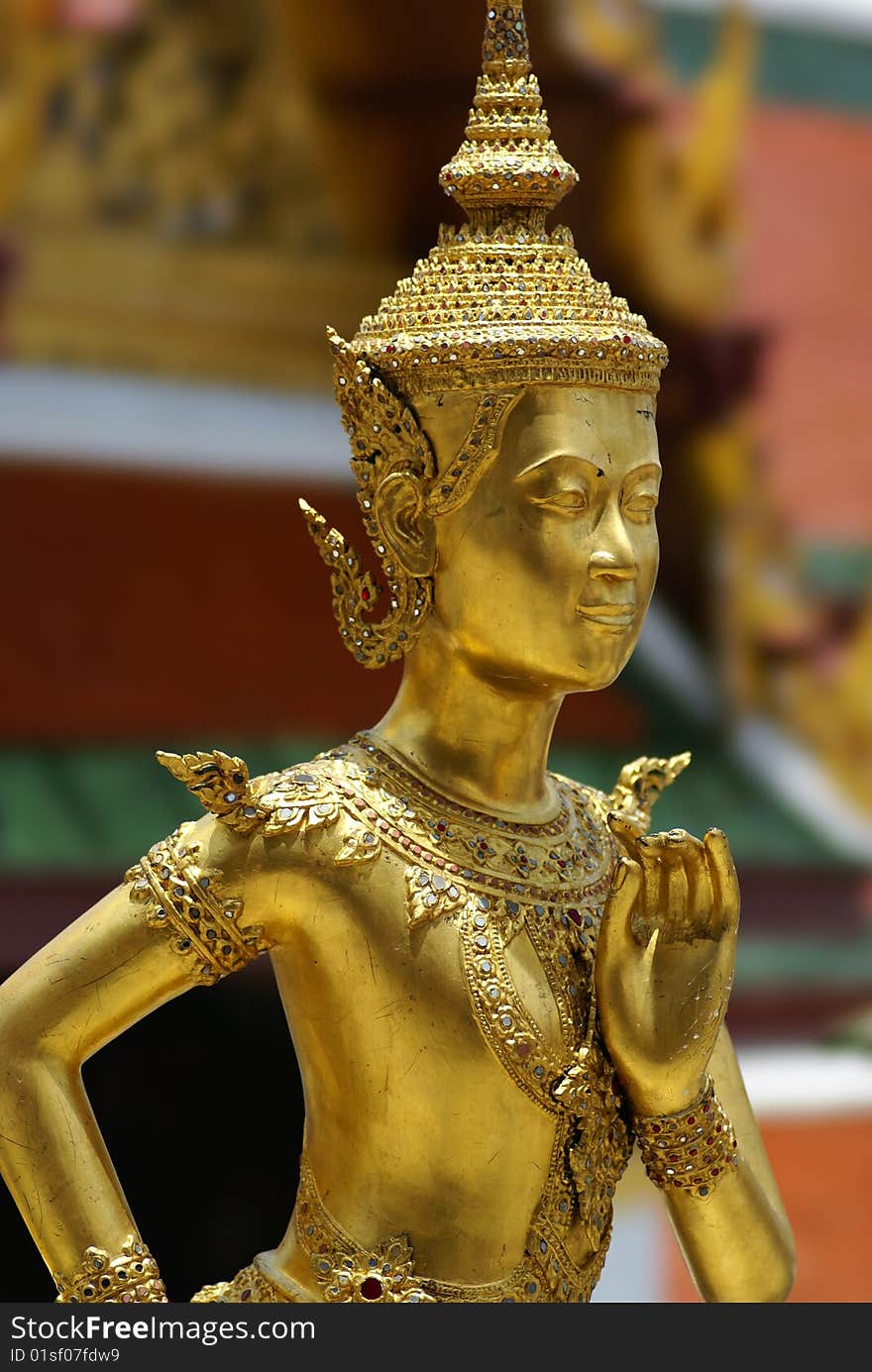 Golden Thai Angel Statue