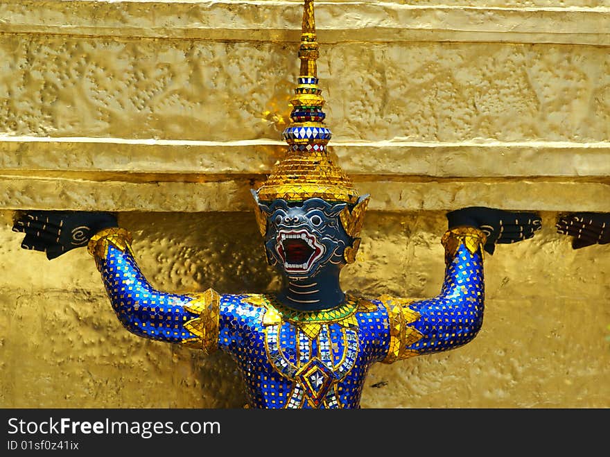 Golden Thai Angel Statue