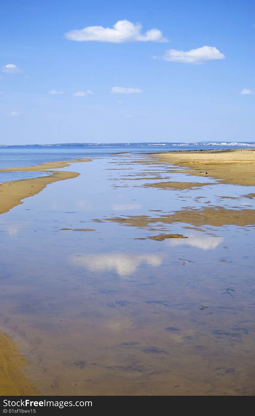 Reflection of sky in the sea. Reflection of sky in the sea