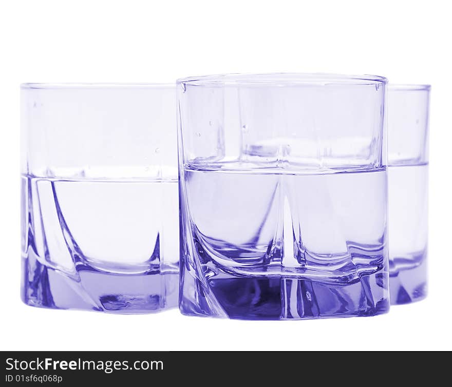 Glass with water isolated on a white background