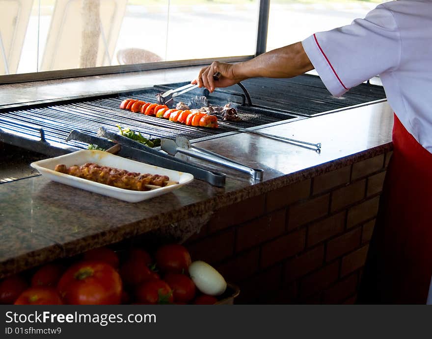 Kebab cooking