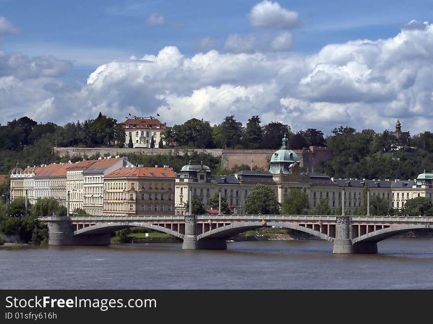 Prague Castle and Vltava River