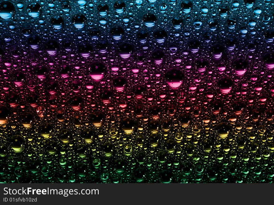 Macro Of Colorful Water Drops