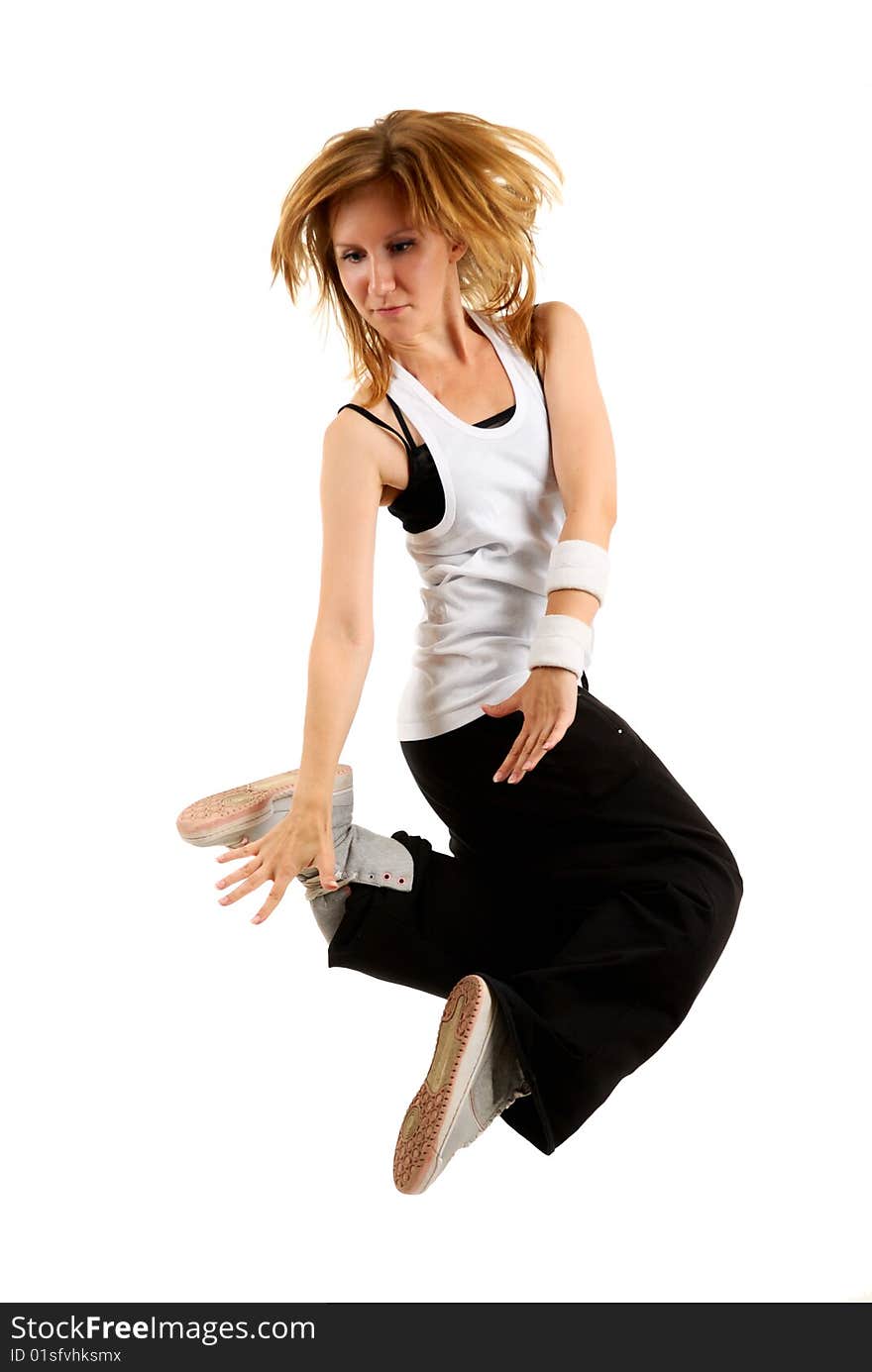 Young woman dancing modern dance