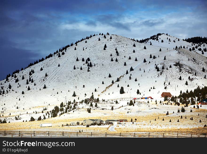 Winter season in rural area