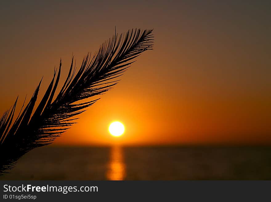 Beatiful sunrise on a little island in germany