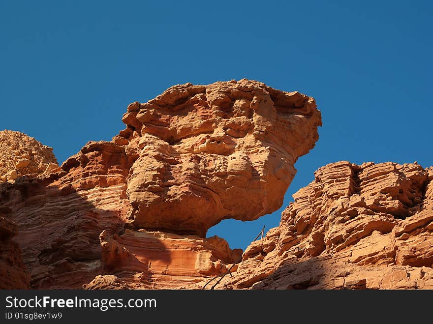 Eroded rocks in Red canyon.