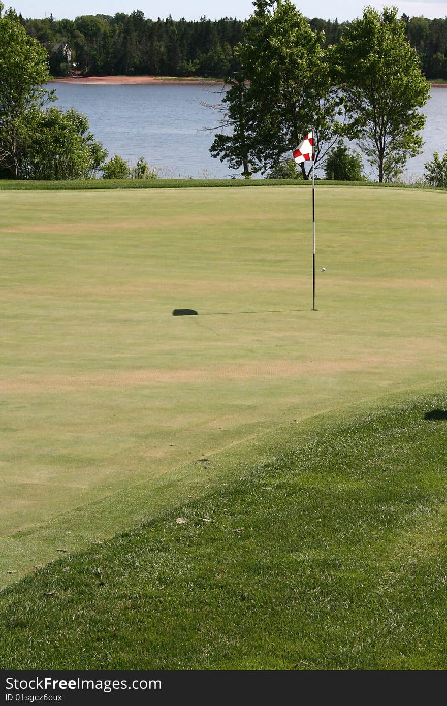 The green on a golf course in Canada. The green on a golf course in Canada