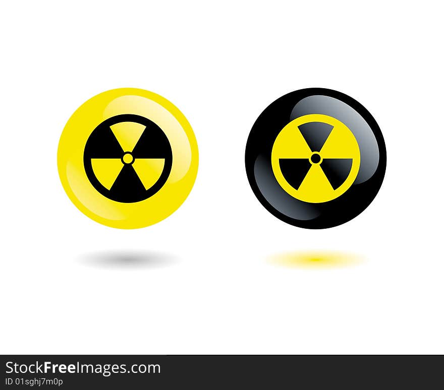 Radiation signs on white background. Radiation signs on white background