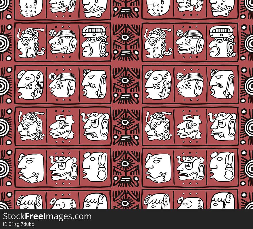 Seamless pattern with indian symbols