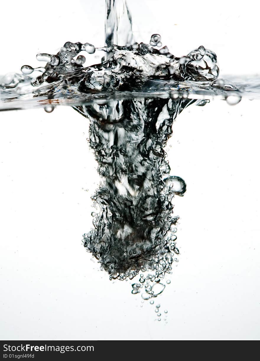 Sparks of water on white background