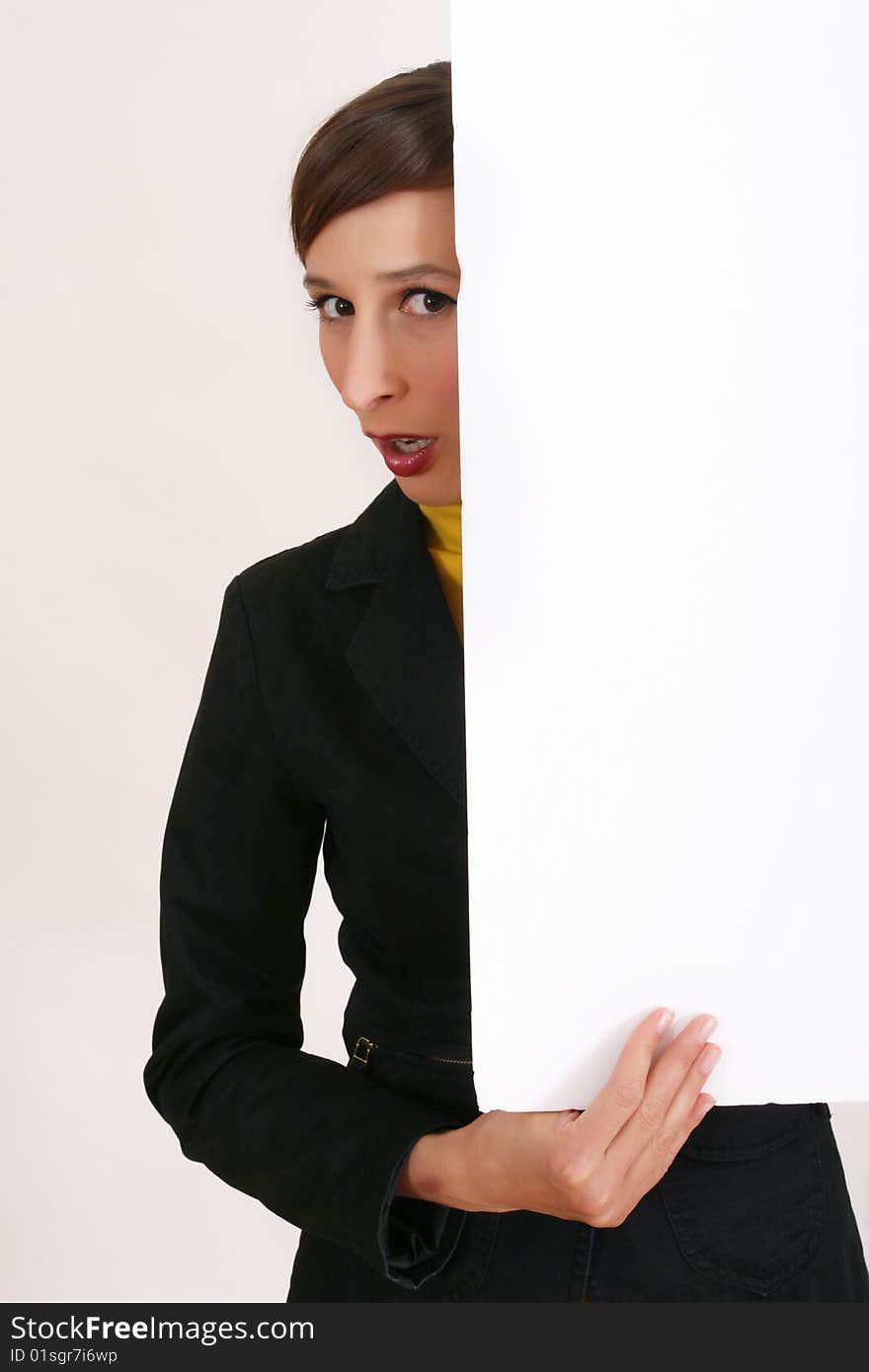 Woman with white frame