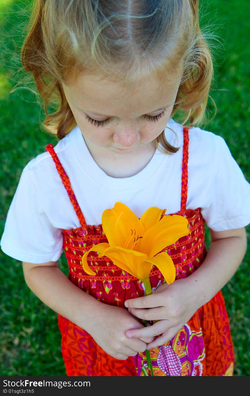 Girl With Yellow Flower