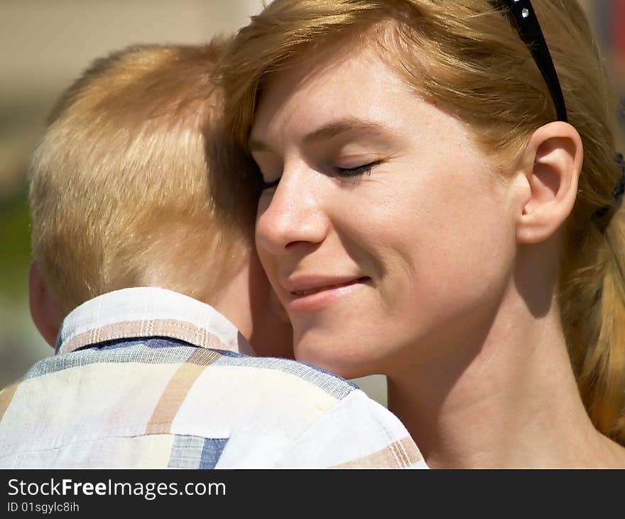 Portrait of mum with the son