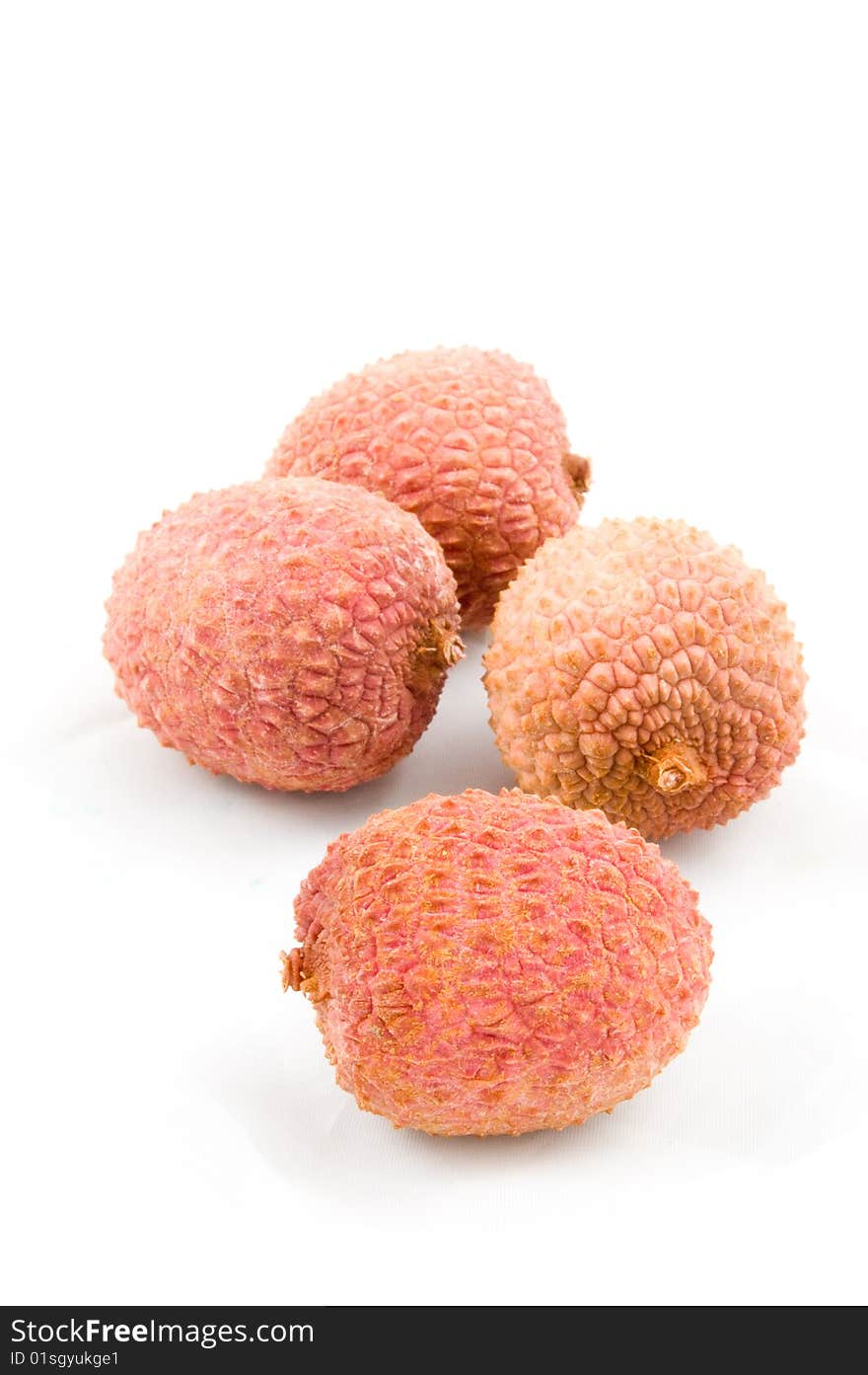 Four Litchi isolated on a white background