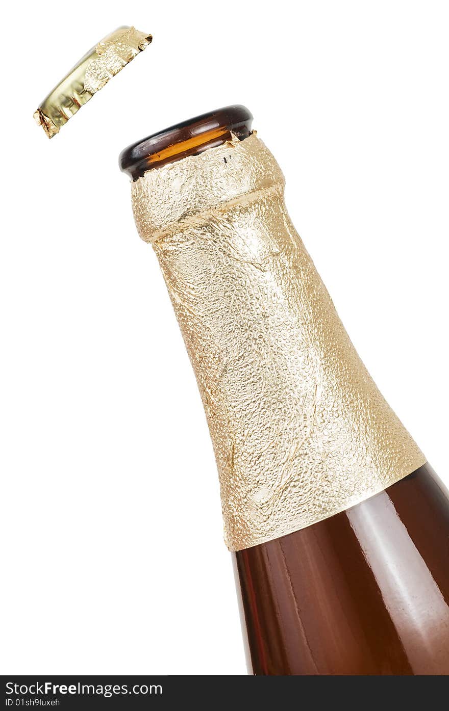 Beer bottle isolated on a white