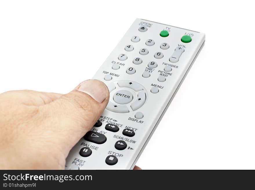 Remote Controller for TV or DVD with different angle and usage with white background. Remote Controller for TV or DVD with different angle and usage with white background