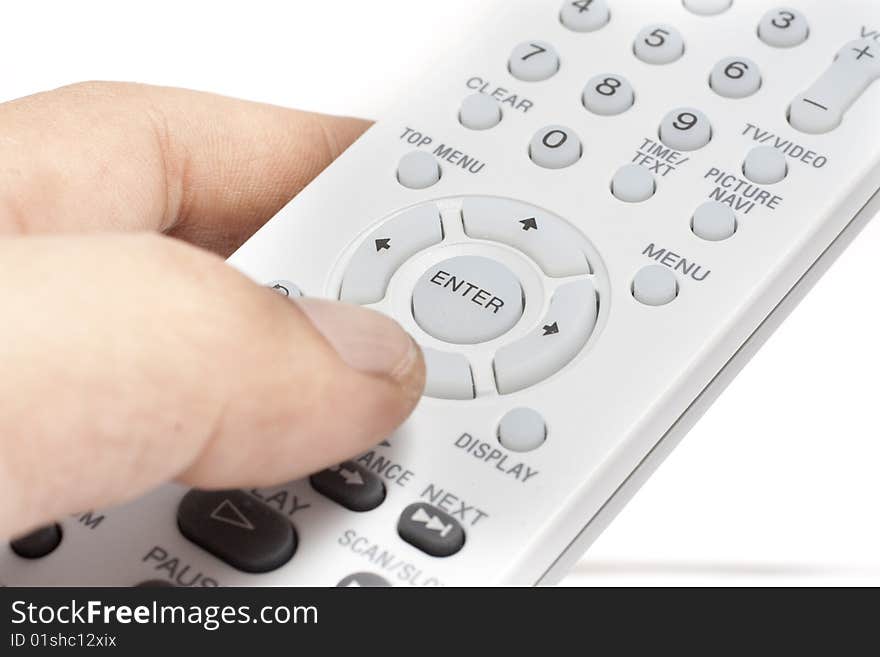 Remote Controller for TV or DVD with different angle and usage with white background. Remote Controller for TV or DVD with different angle and usage with white background