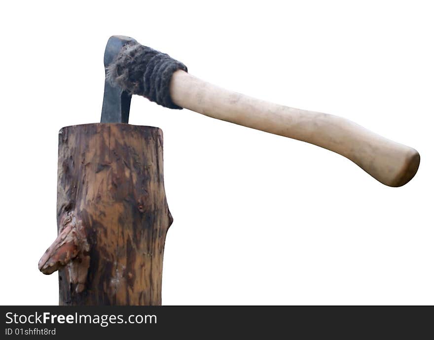 Special ax for felling timber. Isolated object. Special ax for felling timber. Isolated object.