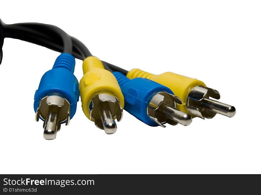 Yellow and blue coaxial cable