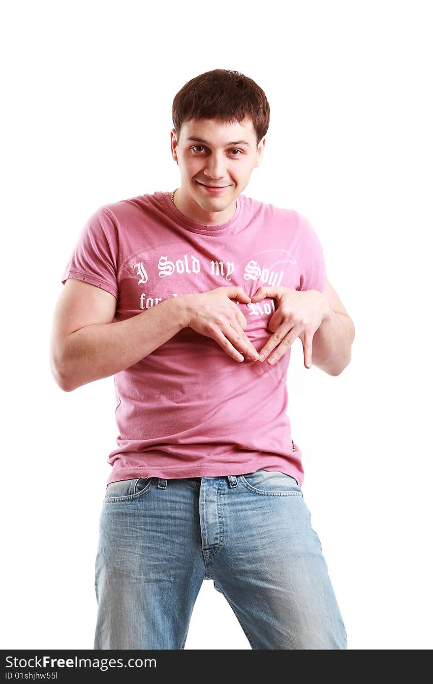 Image of the young man on white background. Image of the young man on white background