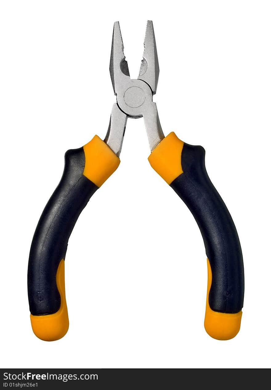 Pliers on white background (isolated with path). Pliers on white background (isolated with path).