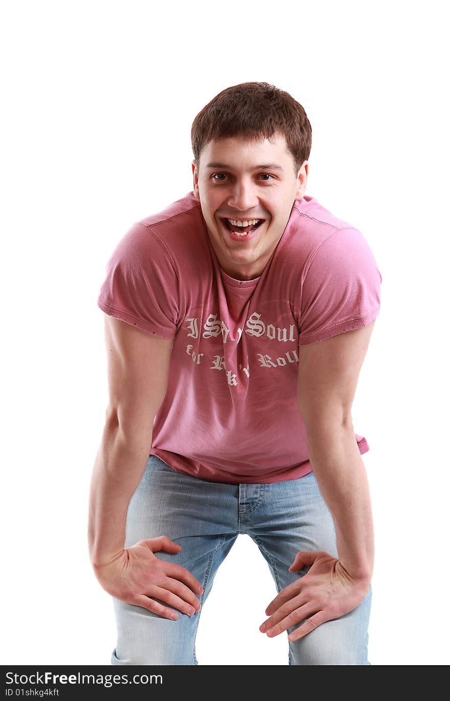 Image of the young man on white