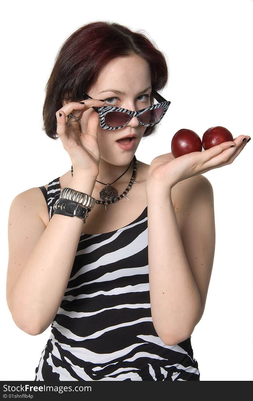 Young woman with fruits