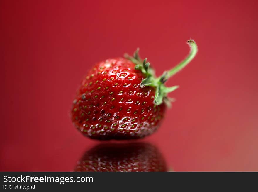 Juicy strawberry on a table