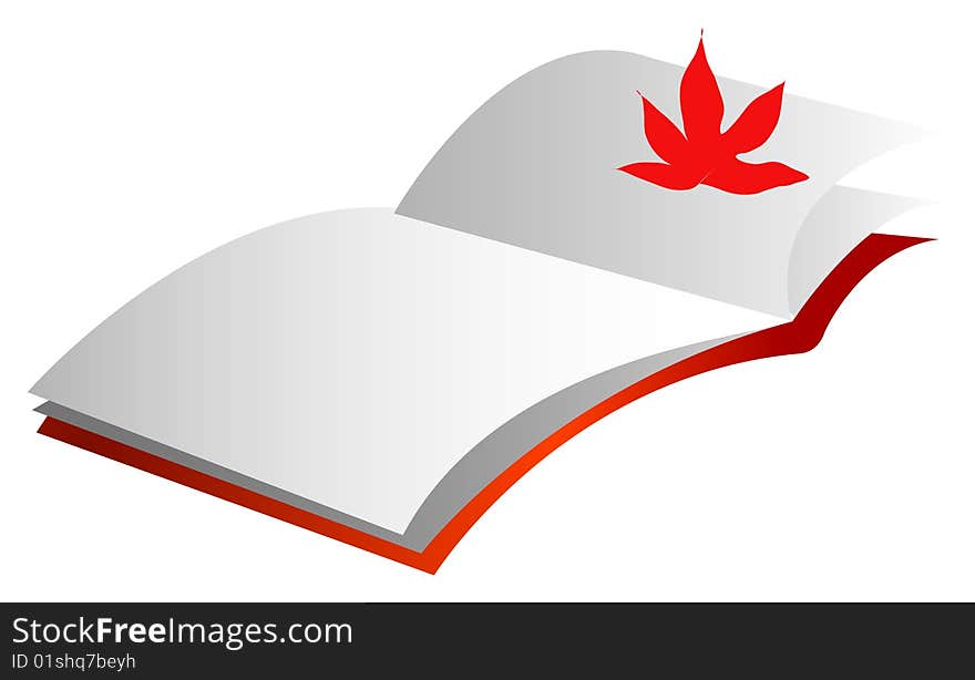 Maple leaf and book