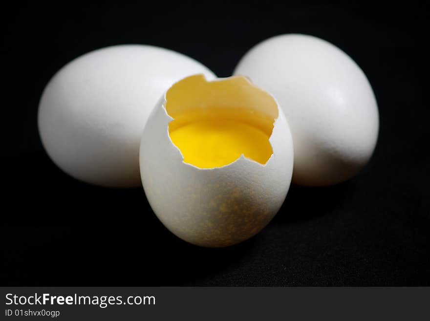 White eggs in dark background