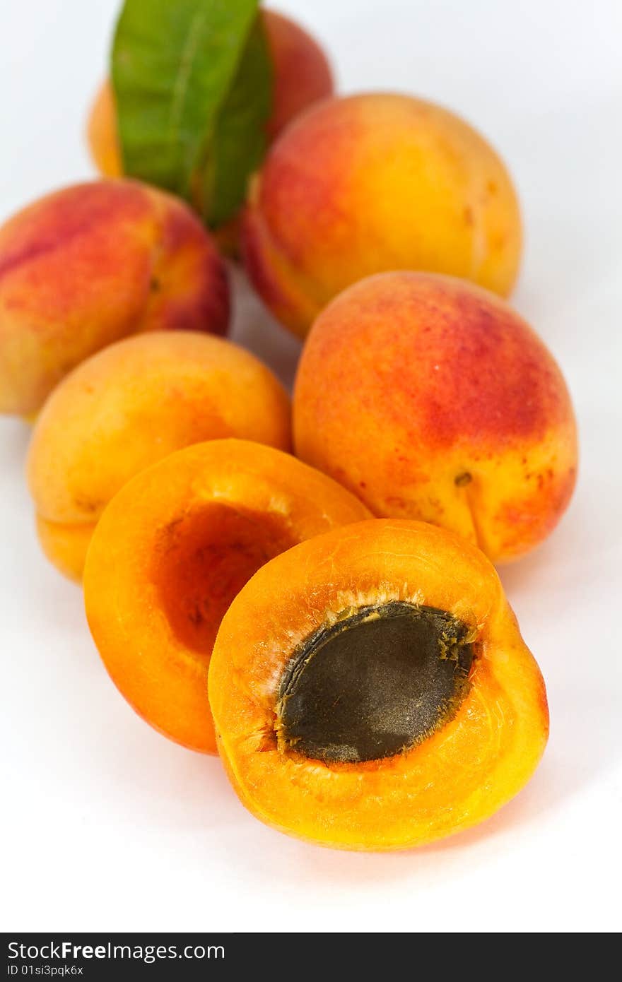 Apricot isolated on the white background