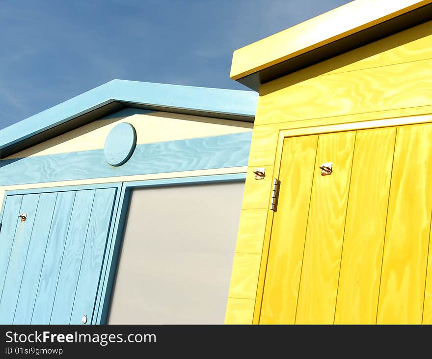 Two beach huts in Seaford