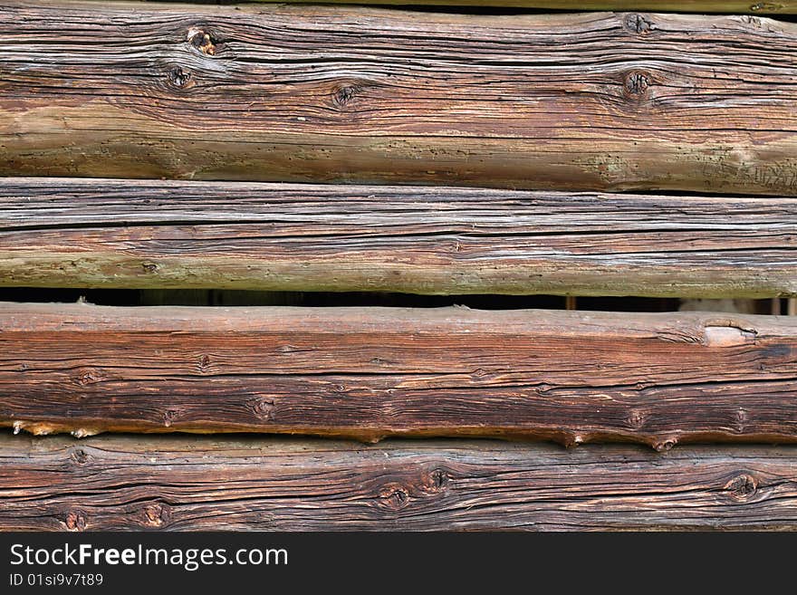 Old wooden wall in open-air museum