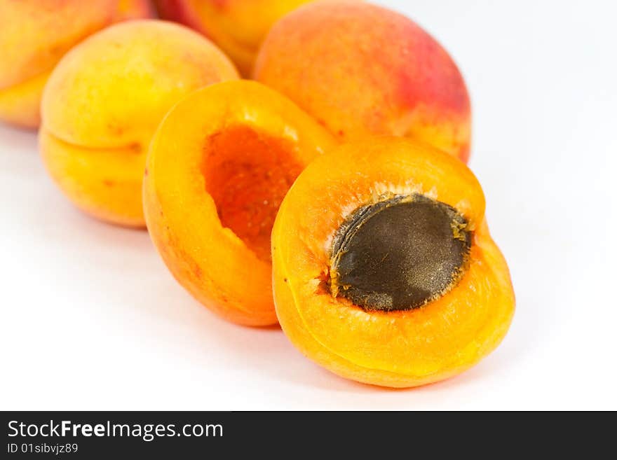 Apricot isolated on the white background