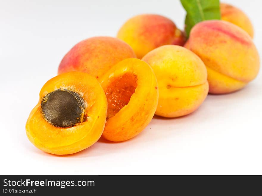 Apricot Isolated On The White Background