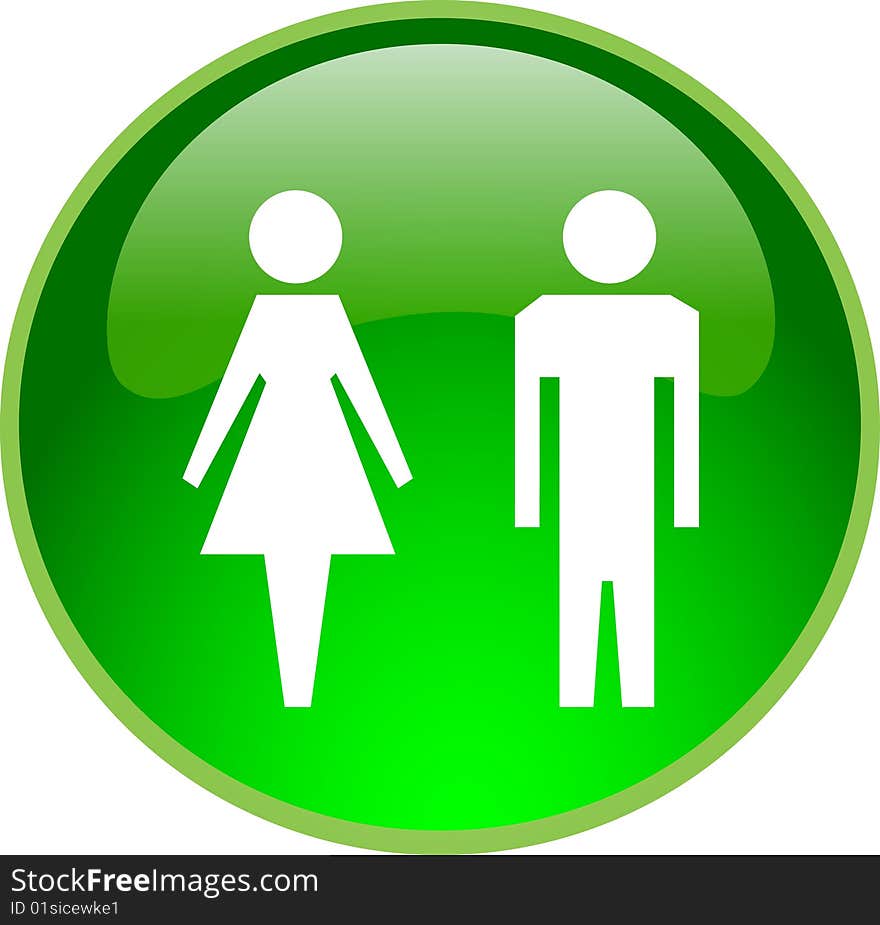 Illustration of a green people button