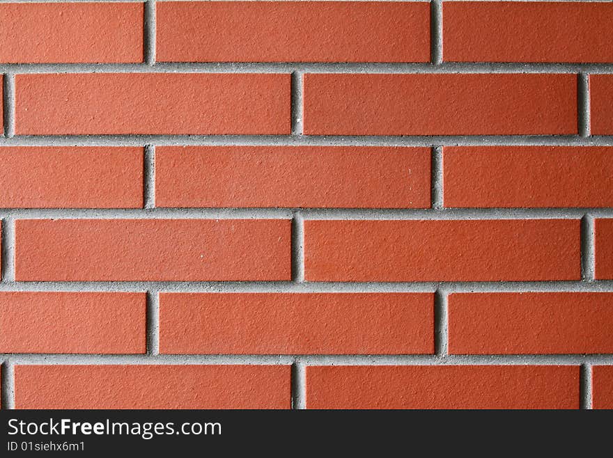 Modern wall with red bricks