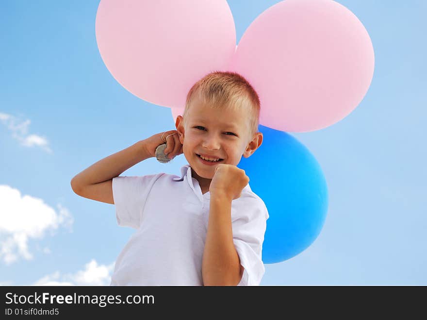 Boy with  balloons