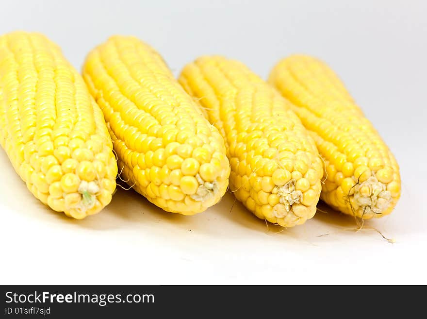 Isolated Corn. On The White