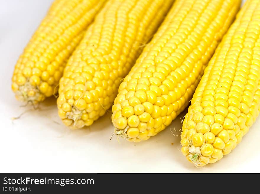 Isolated corn. on the white.