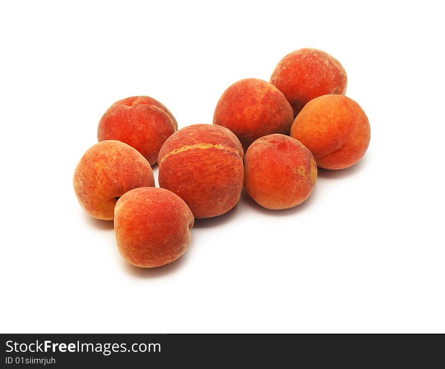 Peaches isolated on white background