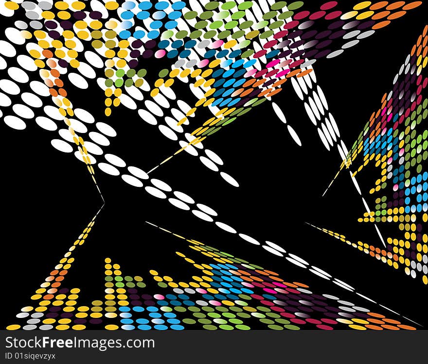 Rows of colored circles are featured in an abstract background illustration. Rows of colored circles are featured in an abstract background illustration.