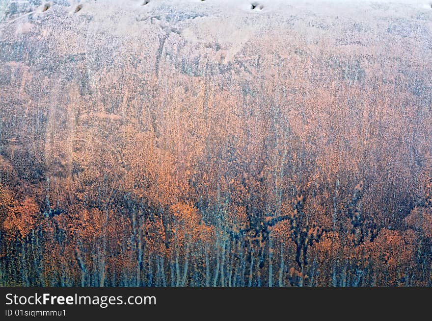 Great Background image of rusted iron plate with patina