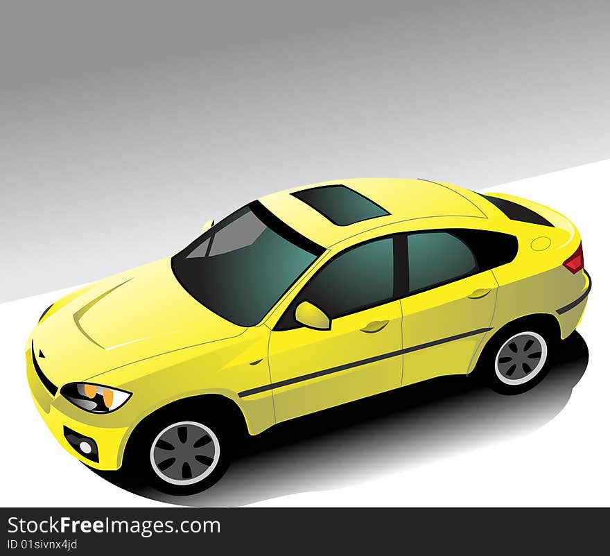 A yellow sport car illustration. A yellow sport car illustration