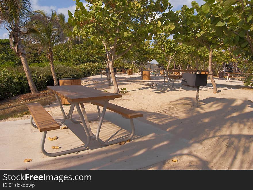 Empty Tropical Picnic Area