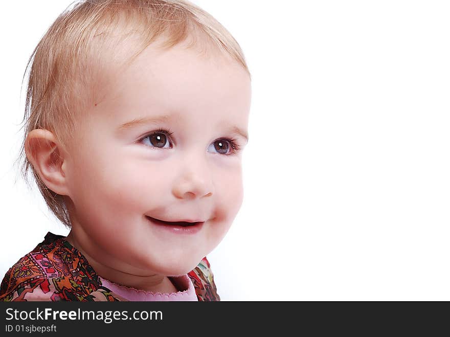 A little cute baby isolated in white